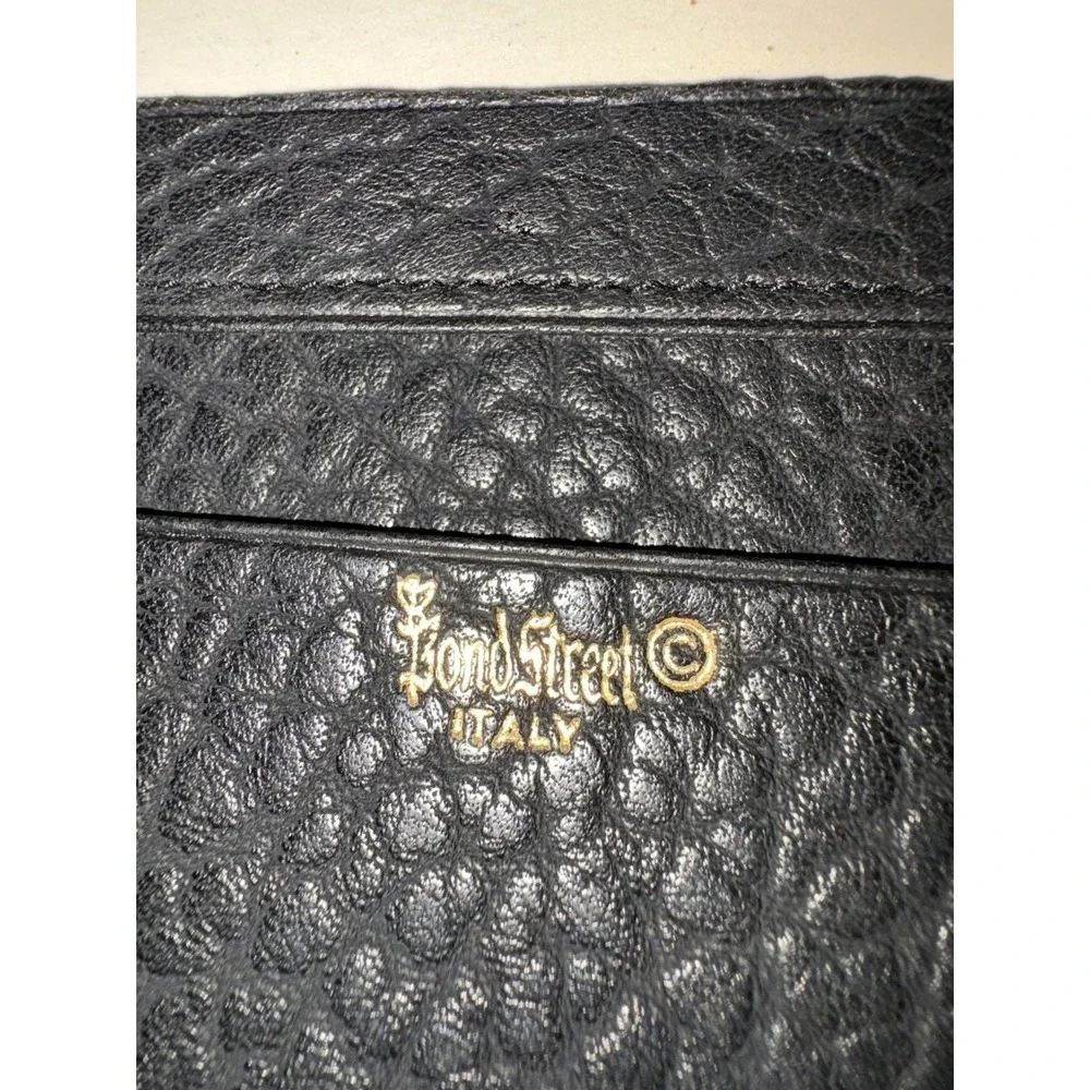 Vintage BOND STREET Travel Wallet Passport Holder Black Soft Leather W/ ID Cards